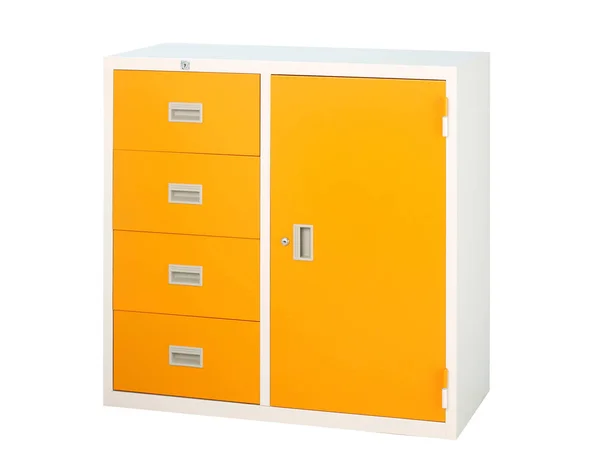 Cabinet Couleur Orange Avec Tiroirs Étagère — Photo