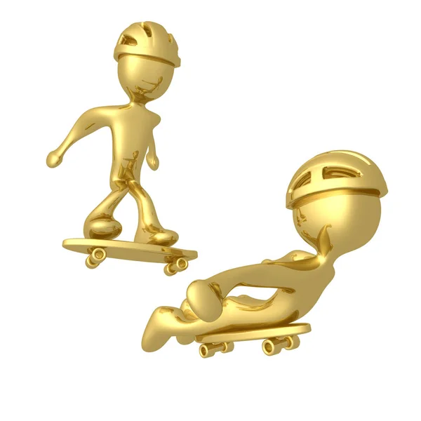 Due Persone Sui Loro Skateboard — Foto Stock