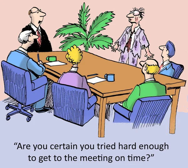 Yeterince Toplantıya Zamanında Almaya Çalıştığınız Emin Misin — Stok fotoğraf