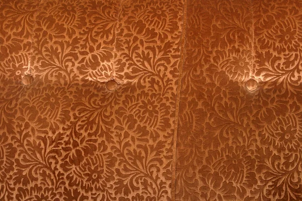 Abstraktní Retrozlatý Sametový Textilní Detail Butony Gauče — Stock fotografie