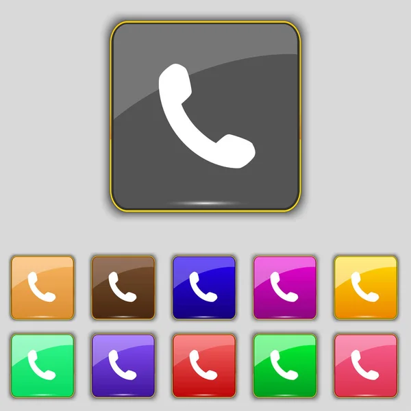 Telefoon Ondersteuning Call Center Pictogram Teken Set Met Elf Gekleurde — Stockfoto