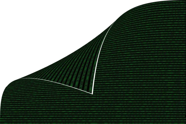 Beyaz Zemin Üzerine Yeşil Ikili Bilgisayar Kodu — Stok fotoğraf