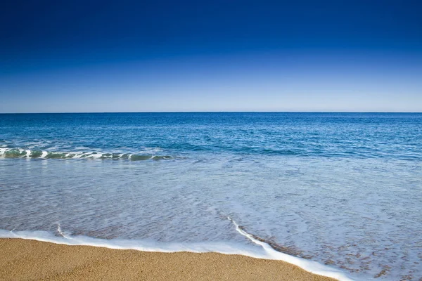 Bellissimo Paesaggio Una Spiaggia Sabbia Bianca Dal Sud Europa — Foto Stock
