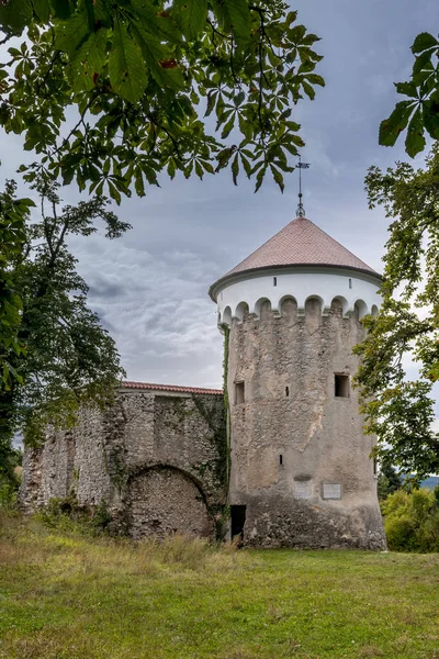 Watchtower Ruinas Medievales Del Castillo Kalc Kalec Pivka Eslovenia Castillo — Foto de Stock