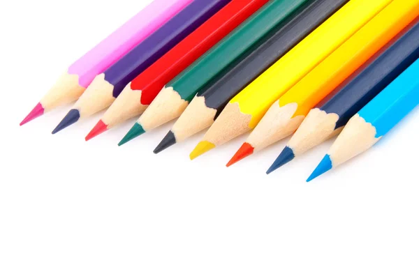 Crayons Sur Fond Blanc — Photo