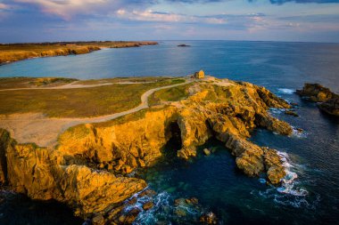 Drone view of Quiberon in France at sunset clipart