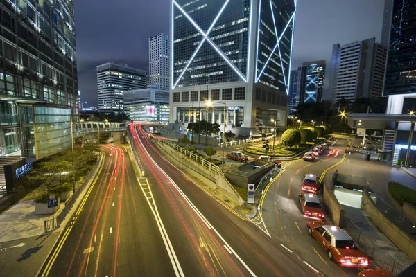 Hong Kong Notte Con Grattacieli — Foto Stock