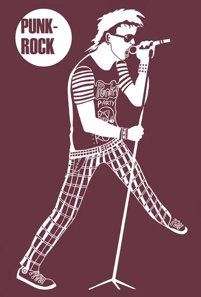 Músico Rock Canta Micrófono Concierto Ilustración Trama — Foto de Stock