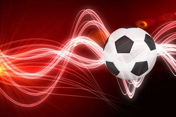 Fußball Gegen Gebogenes Laserlicht Design Rot — Stockfoto