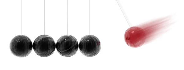 Newton Cradle Balancing Balls Rendering — стоковое фото