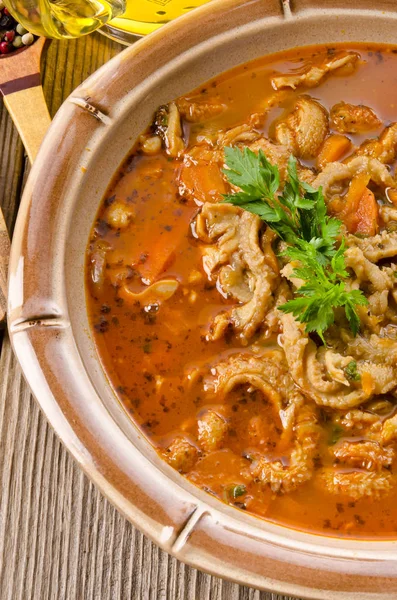 Sopa Tradicional Polaca Callos — Foto de Stock