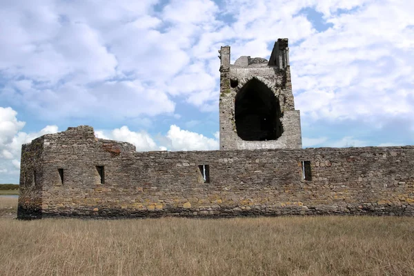Ruiny Pěti Patrový Obdélníkový Towerhouse Bawn Částečně Zničen Století Irsku — Stock fotografie
