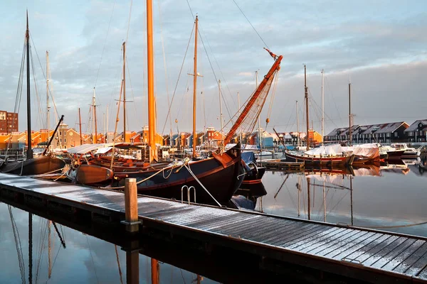 Fartyg Yachter Och Skryta Marina Groningen Nederländerna — Stockfoto