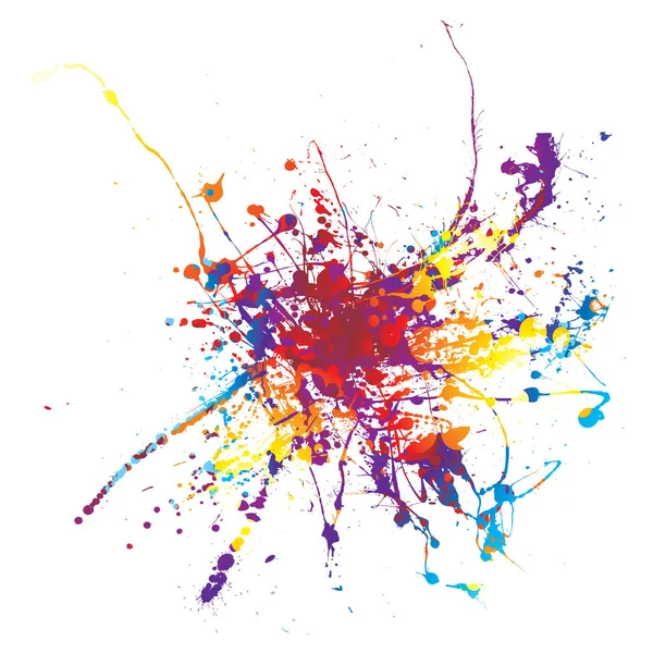 Rainbow Ink Splat White Background Multi Coloured — Stock Photo, Image