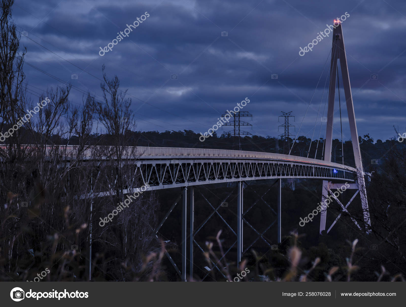Long Spanning Batman Bridge Tamar River Sidmouth Tasmania Stock Photo