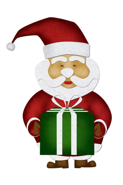 Feliz Navidad Papel Morera Santa Claus Sobre Fondo Blanco — Foto de Stock