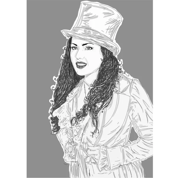 帽子とジャケットを着た女性の肖像 — ストック写真