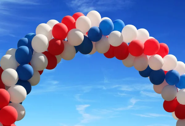 Globos Patrióticos Rojos Blancos Azules Cielo Azul Bonito — Foto de Stock