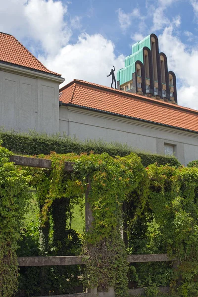 Hochzeitsturm Fünf Finger Turm Und Kunstfigur Mathildenhöhe Darmstadt Hessen — Stockfoto