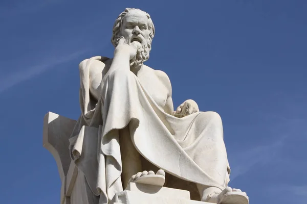 Neoklassische Statue Des Antiken Griechischen Philosophen Sokrates Vor Der Nationalen — Stockfoto