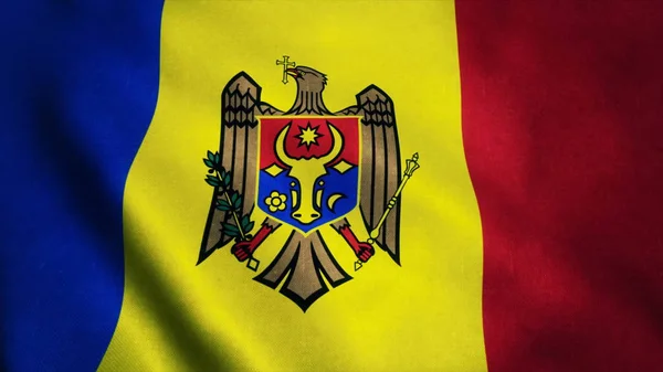 Bandera Realista Ultra Moldavia Ondeando Viento Lazo Sin Costura Con —  Fotos de Stock