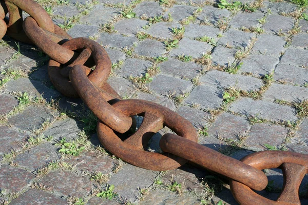 Een Zeer Zware Roestige Anker Keten Haven Van Hamburg Niet — Stockfoto