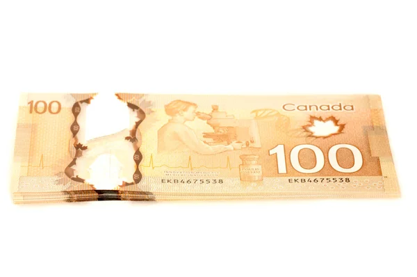 Recto Verso 100 Dólares Billetes Canadienses Polímero — Foto de Stock
