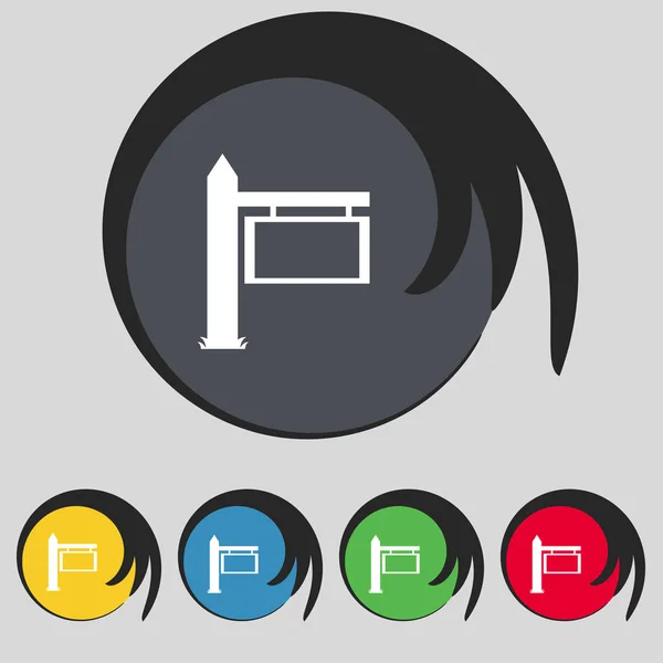 Znak Ikony Znak Drogowy Informacji Symbol Pięciu Kolorowych Przyciskach Ilustracji — Zdjęcie stockowe