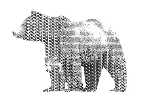 Word Bear Mixed Figure Bear Typography Style Isolated White Background — Stock Photo, Image