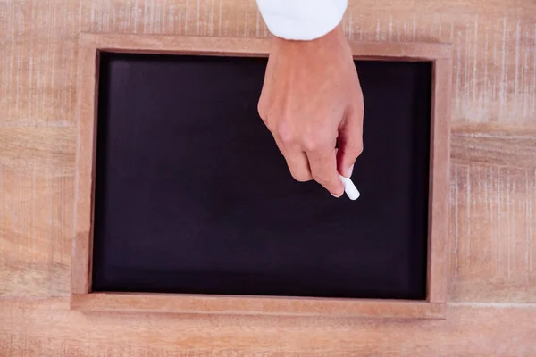 Weergave Van Hand Schrijven Blackboard Bureau — Stockfoto