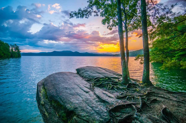 Natureza Torno Carolina Norte Estado Sul Lago Jocassee Desfiladeiro Montanhas — Fotografia de Stock