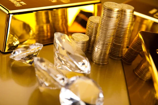 Diamant Und Gold Ambient Finanzkonzept — Stockfoto