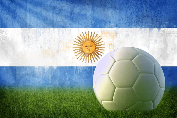 Bandera Grunge Argentina Pared Pelota Fútbol — Foto de Stock