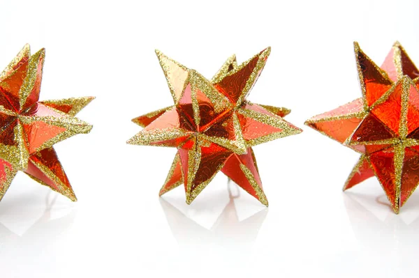 Estrellas Navidad Aisladas Sobre Fondo Blanco —  Fotos de Stock