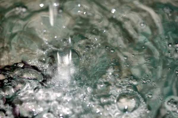 Makro Des Wassers Einem Brunnen Aus Der Nähe — Stockfoto