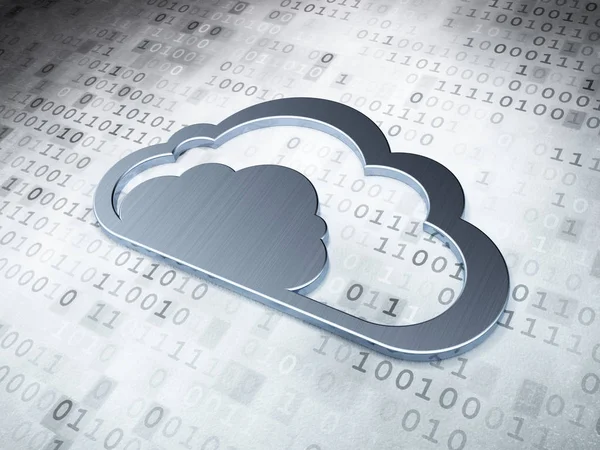 Cloud Computing Concept Silver Cloud Digital Background Render — Stock Photo, Image