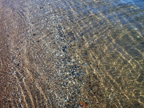 Strand Zand Helder Zeewater Geweldige Zomer Vakantie Achtergrond — Stockfoto