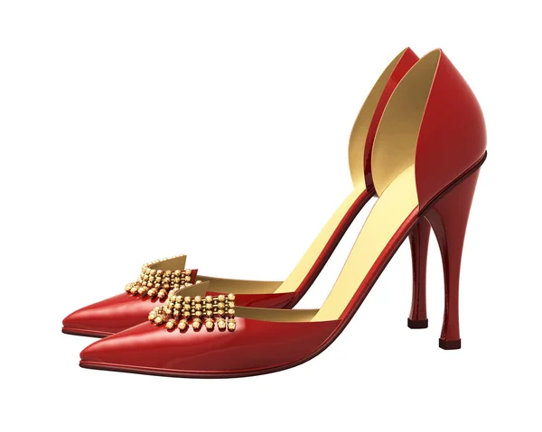 Жіноче Червоне Взуття Крупним Планом Світлому Фоні — стокове фото
