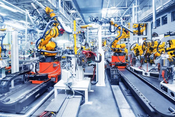 Roboterarme Einer Autofabrik — Stockfoto