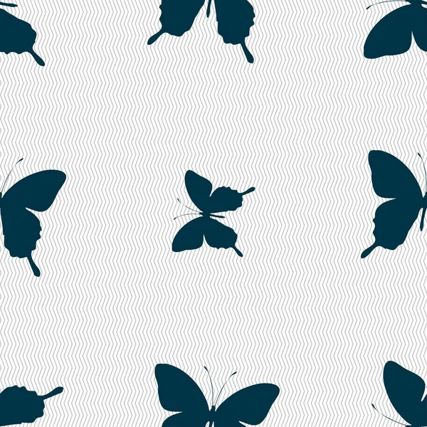 Icône Papillon Signe Modèle Sans Couture Avec Texture Géométrique Illustration — Photo