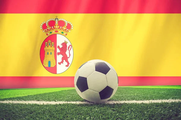 Espanha Bola Futebol Cor Vintage — Fotografia de Stock