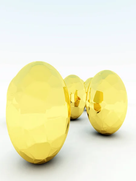 很多金色的复活节彩蛋 — 图库照片