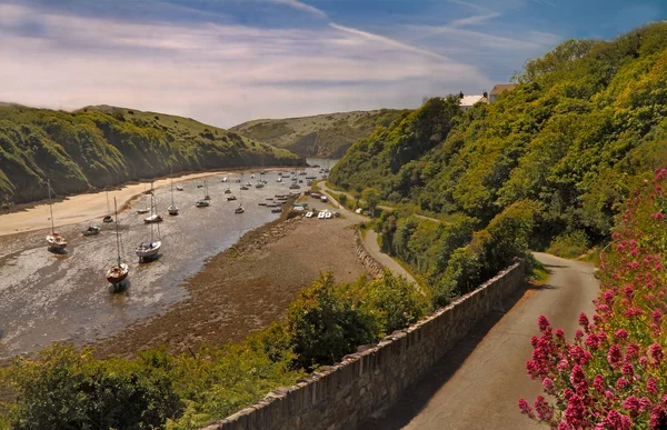 Mynningen Solva Pembrokeshire Wales Storbritannien Fristad För Små Fritidsbåtar — Stockfoto