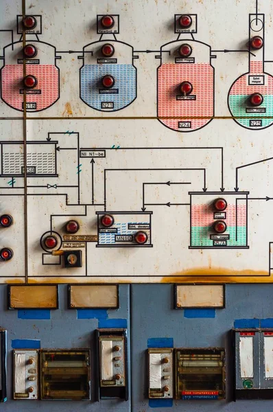 Painel Controle Closeup Laboratório Antigo — Fotografia de Stock