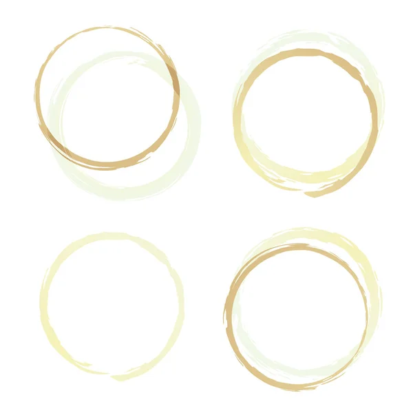 Geïllustreerd Bruin Koffie Ringen Met Gekleurd Witte Achtergrond — Stockfoto