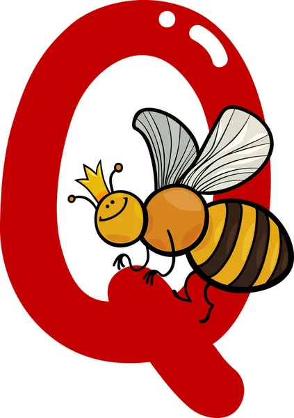 Kreslený Obrázek Písmeno Pro Včelí Královna — Stock fotografie
