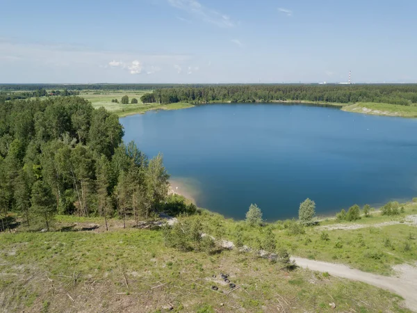 Sauriesi Lake Aerial Drone Top View Latvia — Stock Photo, Image