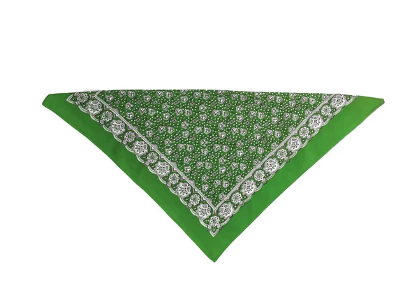 Een Groene Bandana Met Een Patroon Geïsoleerd — Stockfoto