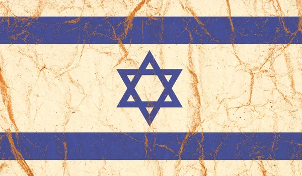 Vlag Van Israël Geschilderd Verfrommeld Papier Achtergrond — Stockfoto