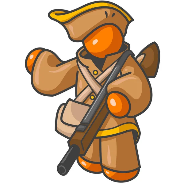 Оранжевый Человек Костюме Минутного Человека Охотника — стоковое фото